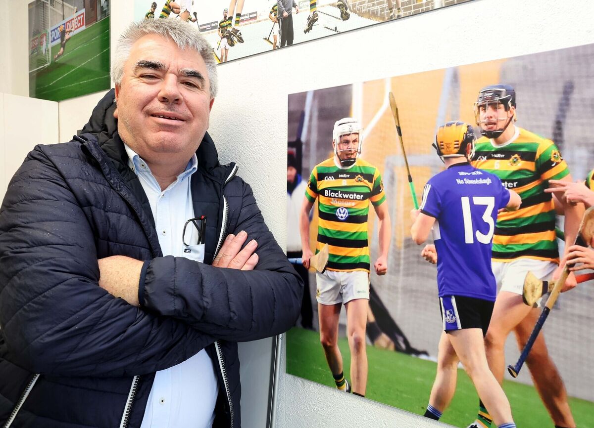 Liam Martin, Glen Rover Chairperson, with a picture of the current Cork Senior Hurling Captain Robert Downey. Liam Martin, Glen Rover Chairperson, with a picture of the current Cork Senior Hurling Captain Robert Downey.