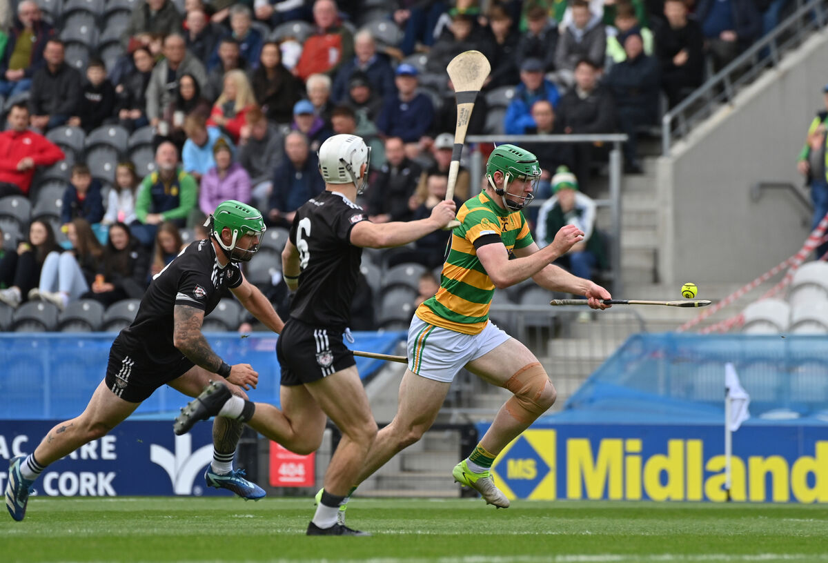  Fionn Coleman, Blackrock breakinbg past Tommy O'Connell, Midleton. Picture Dan Linehan