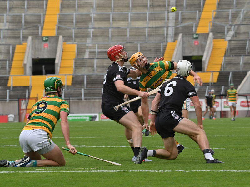  Michael O'Halloran, Blackrock is tackled by Midleton players Eoin Moloney and Tommy O'Connell. Picture: Dan Linehan