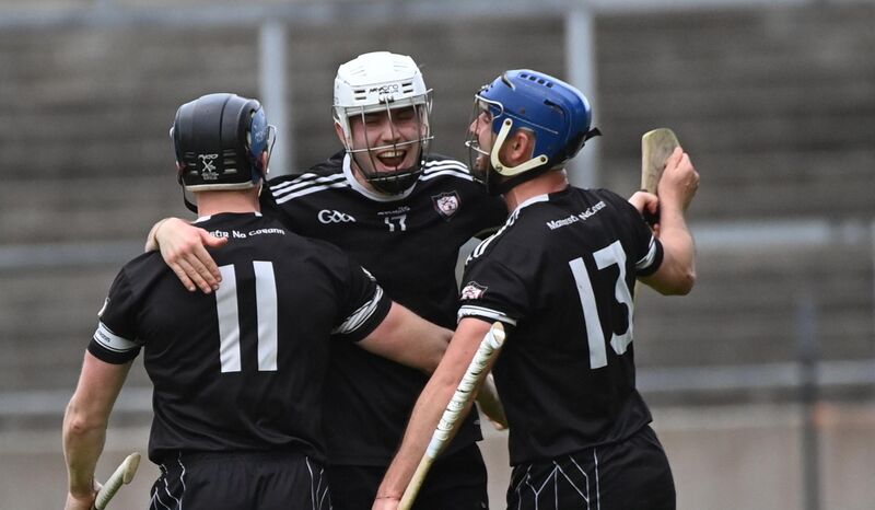 Midleton players Conor Lehane, Alex Quirke and Patrick White celebrate their win over Blackrock. Picture: Dan Linehan