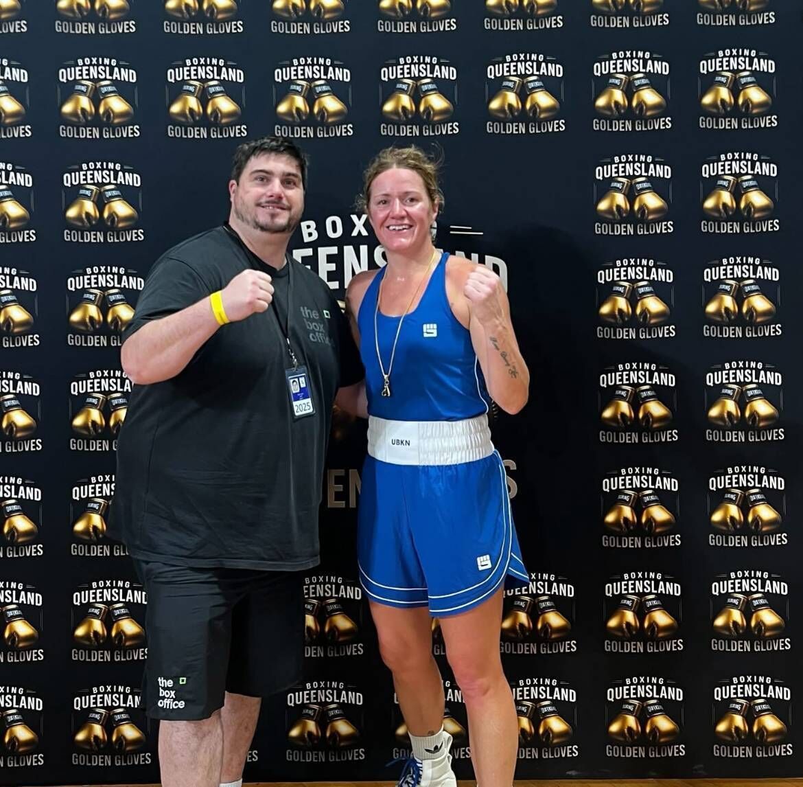 Jason Lynch with boxing champion Jordan Wilson 