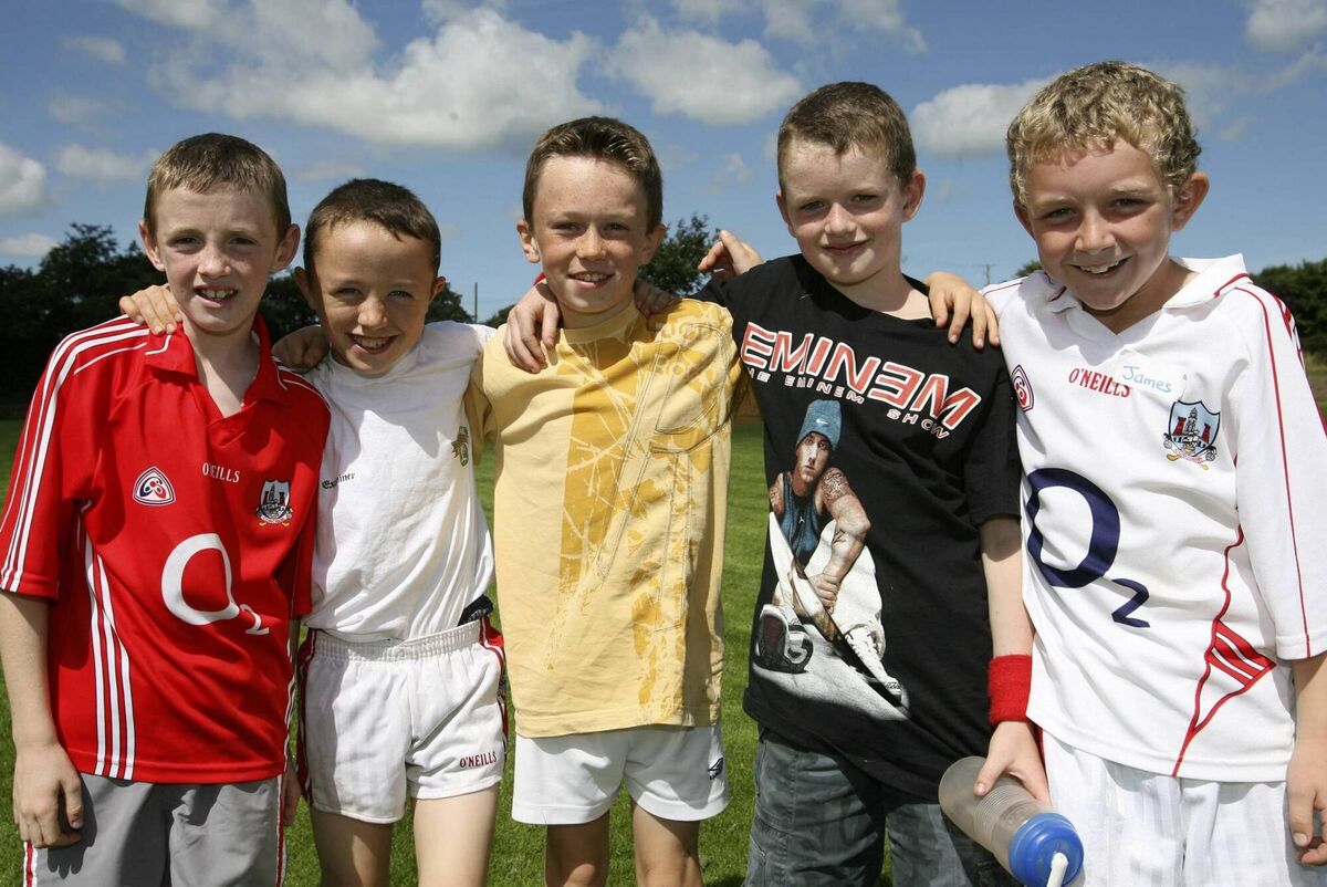 James Lordan (far right) at the 2007 Ballinora Cúl Camp - current team-mate Darragh Holmes is far left, with David Fitton, Kenneth Grealey and Kieran O'Mahony also included. Picture: Gerard Bonus