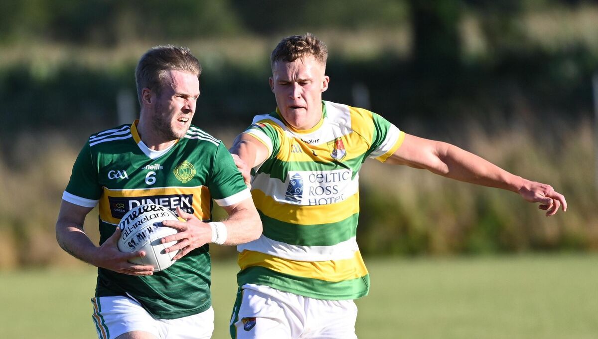 St Michael's Daniel Meaney breaks from Carbery Rangers' Barry Kerr last year. Picture: Eddie O'Hare