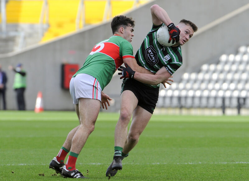 Douglas's, Kevin Flahive in action against Clonakilty's David Lowney in 2021 - Douglas are the only team outside the 'big three' to earn top seeding sicne 2020. Picture: Gavin Browne Douglas's, Kevin Flahive in action against Clonakilty's David Lowney in 2021 - Douglas are the only team outside the 'big three' to earn top seeding sicne 2020. Picture: Gavin Browne