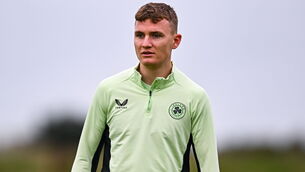 <p>Mark O'Mahony during a Republic of Ireland U21's training session at the FAI National Training Centre in Abbotstown, Dublin. Photo by Tyler Miller/Sportsfile</p>