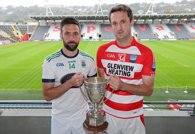 Damien O'Sullivan of Ilen Rovers with Adrigole's William O'Sullivan. Picture: Jim Coughlan Damien O'Sullivan of Ilen Rovers with Adrigole's William O'Sullivan. Picture: Jim Coughlan