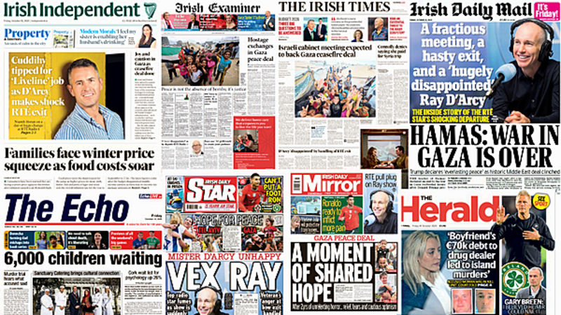 What the papers say: Friday's front pages What the papers say: Friday's front pages