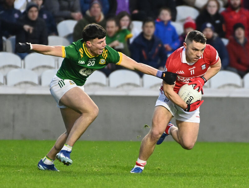 Sean Powter breaks from Meath's Keith Curtis. Picture: Eddie O'Hare Sean Powter breaks from Meath's Keith Curtis. Picture: Eddie O'Hare