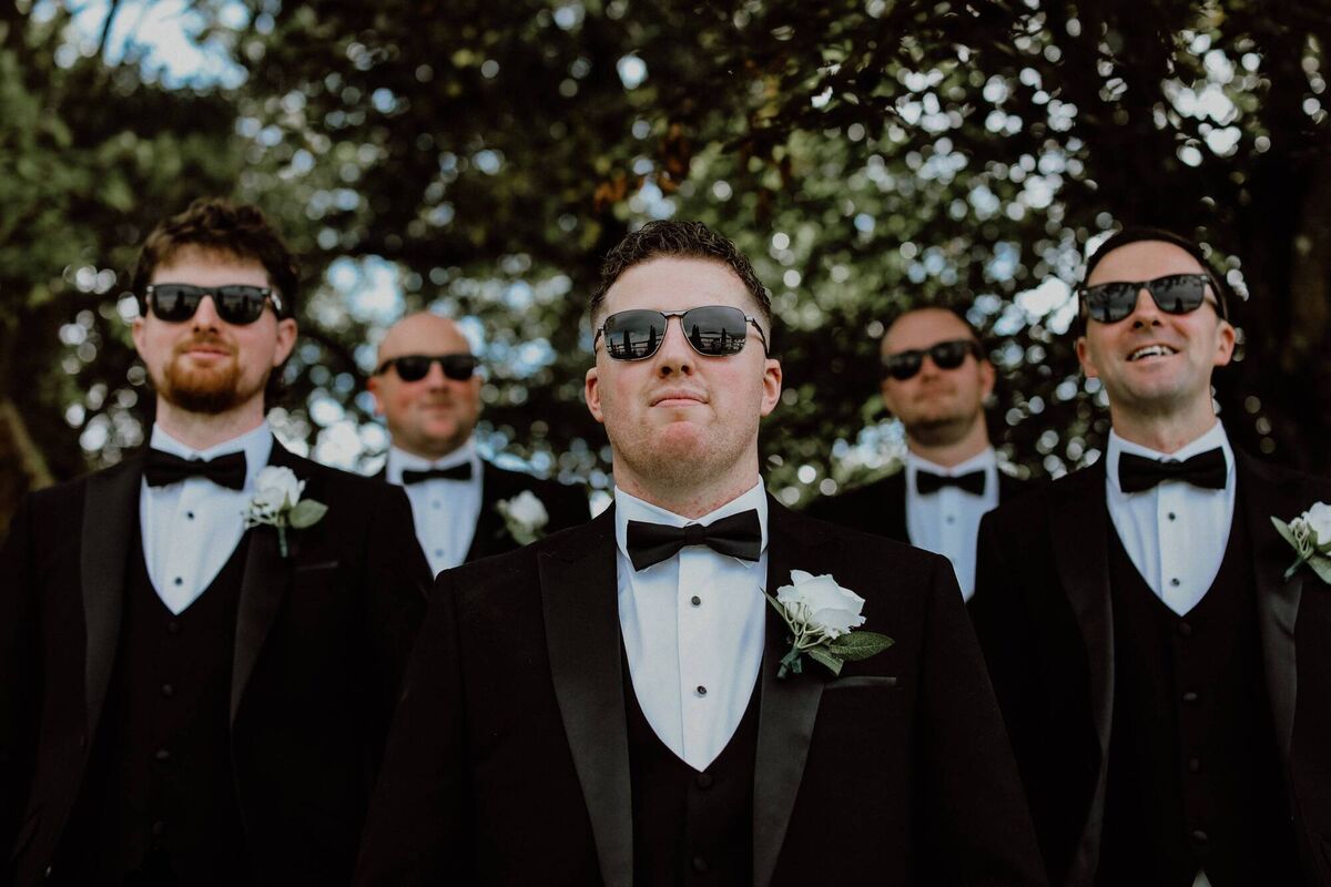 Padraig with his best man and groomsmen. Their tuxedos were from Simply Suits. 