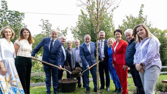 <p>An Taoiseach, Micheál Martin performing a tree planting ceremony assisted by Ryan Howard, CEO, SECAD, to mark their 30th anniversary. The event brought together SECAD staff, project partners, representatives of community groups and companies supported by SECAD, and elected officials, with Cllr Marie O’Sullivan deputising for the Mayor of County Cork.	<span class="contextmenu emphasis CaptionCredit">Picture: Brian Lougheed</span>
            </p>