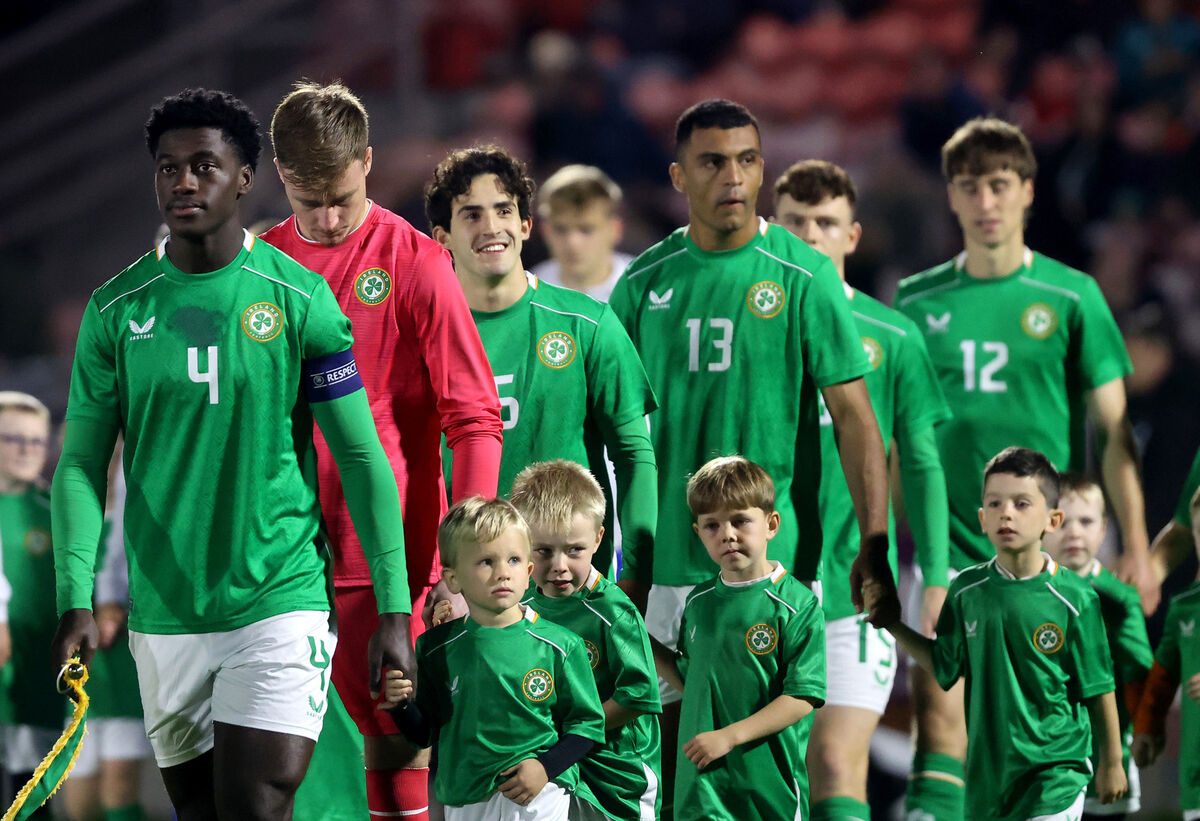 Ireland's James Abankwah leads out his team in Cork. Picture: INPHO/Bryan Keane Ireland's James Abankwah leads out his team in Cork. Picture: INPHO/Bryan Keane