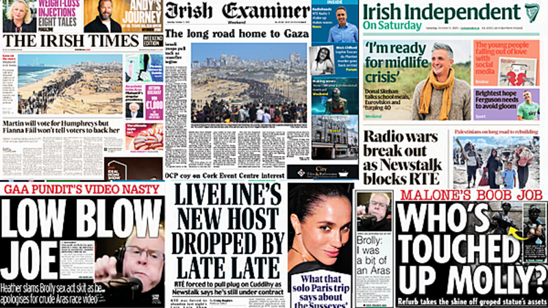 What the papers say: Saturday's front pages What the papers say: Saturday's front pages