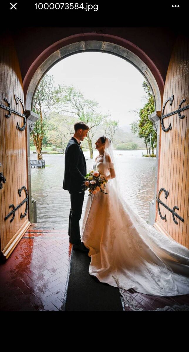 Couple tied the knot in flooded island during Storm Amy.Picture: John Sexton Photography Couple tied the knot in flooded island during Storm Amy.Picture: John Sexton Photography