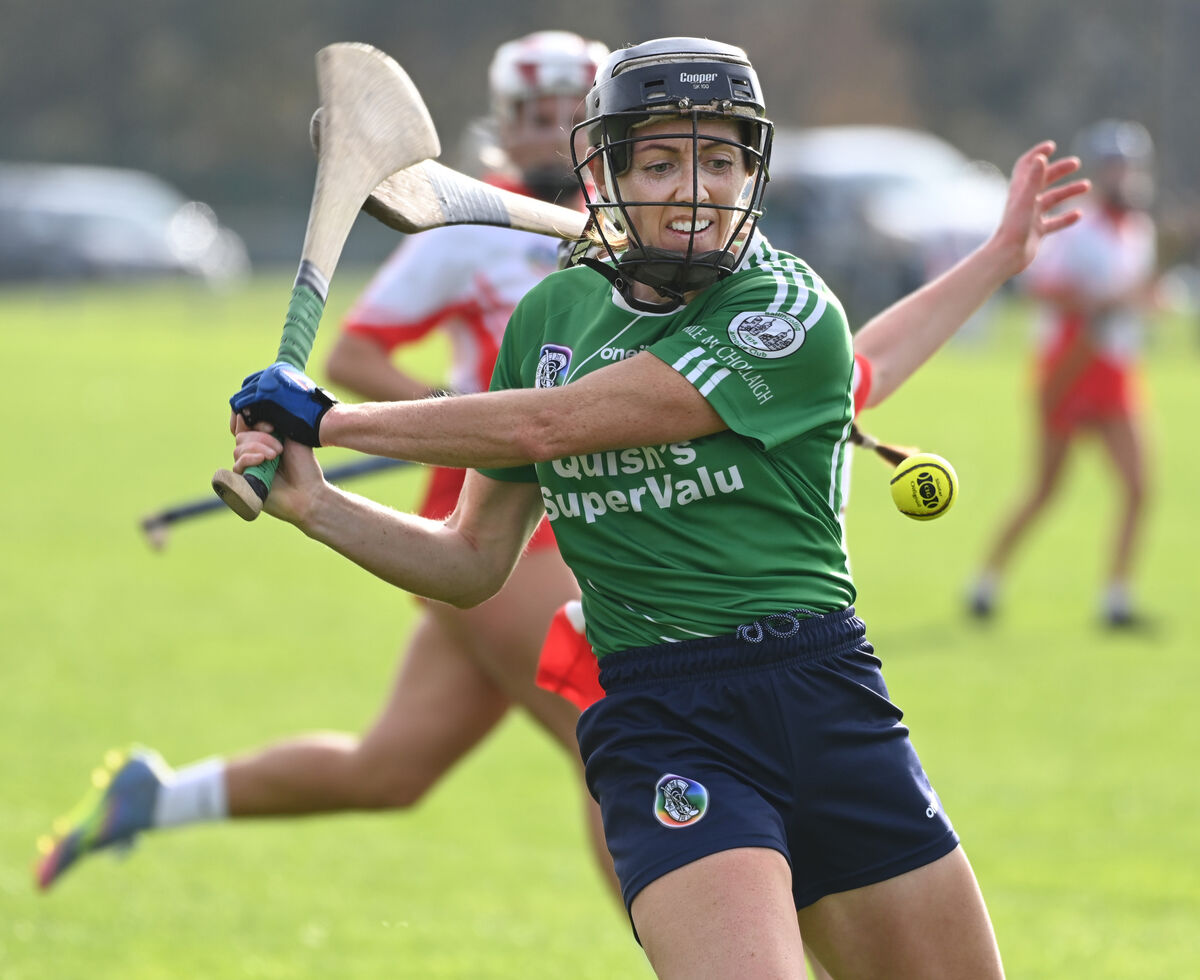 Ballincollig's Linda Dorgan is tackled by Ballygarvan's Amy Bowen. Picture: Eddie O'Hare