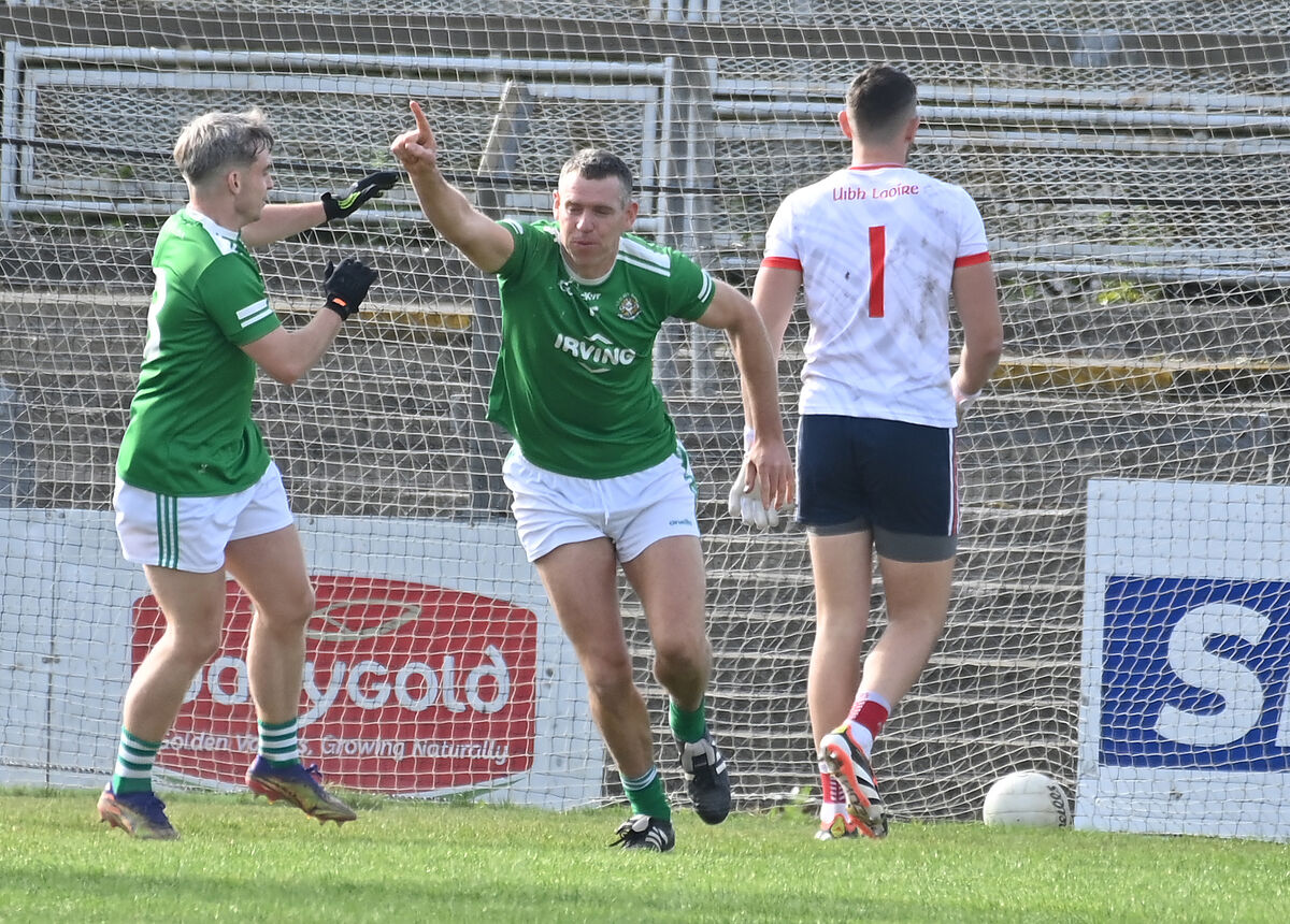 Pearse O'Neill celebrates his goal. Picture: Eddie O'Hare Pearse O'Neill celebrates his goal. Picture: Eddie O'Hare