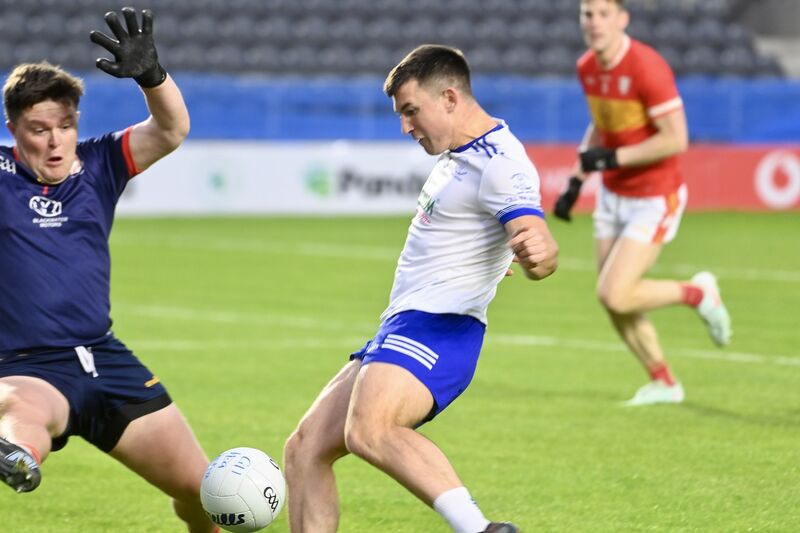  Tadhg Ó Corcora, Cill na Martra blasts in his second half goal against Éire Óg. Picture: Larry Cummins