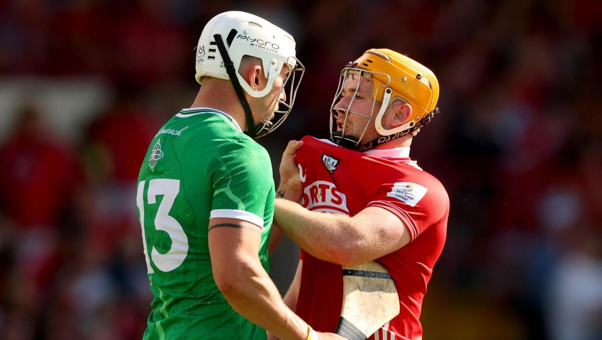 Limerick’s Aaron Gillane and Niall O'Leary of Cork tussle off the ball during the Munster Senior Hurling Championship Round 4, at the TUS Gaelic Grounds this year. Picture: ©Inpho/James Crombie Limerick’s Aaron Gillane and Niall O'Leary of Cork tussle off the ball during the Munster Senior Hurling Championship Round 4, at the TUS Gaelic Grounds this year. Picture: ©Inpho/James Crombie