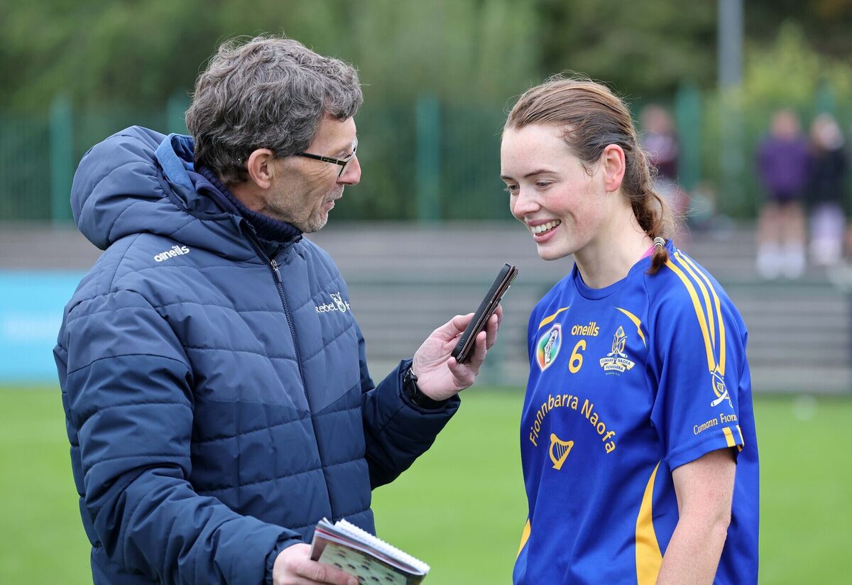Rory Noonan speaking with Meabh Cahalane, St Finbarr's about winning a Senior Football and Camogie County medal on the same weekend. Picture: Jim Coughlan. Rory Noonan speaking with Meabh Cahalane, St Finbarr's about winning a Senior Football and Camogie County medal on the same weekend. Picture: Jim Coughlan.