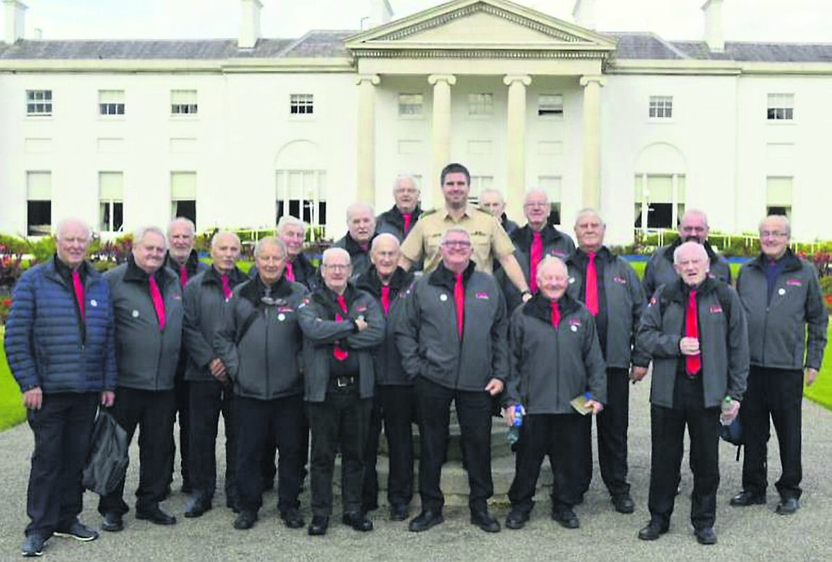 Mayfield Men’s Shed members on a visit to Áras an Uachtaráin recently.