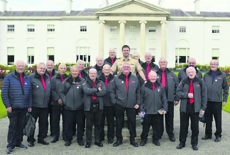 Mayfield Men’s Shed members on a visit to Áras an Uachtaráin recently.