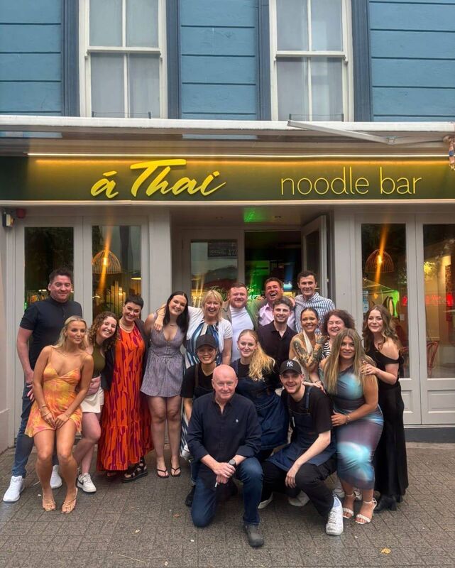 Christine Duff with her fellow contestants from The Traitors Ireland