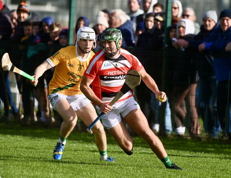 Ballincollig defender Brian Dore is chased by Jack Leahy of Dungourney. Picture: Larry Cummins Ballincollig defender Brian Dore is chased by Jack Leahy of Dungourney. Picture: Larry Cummins