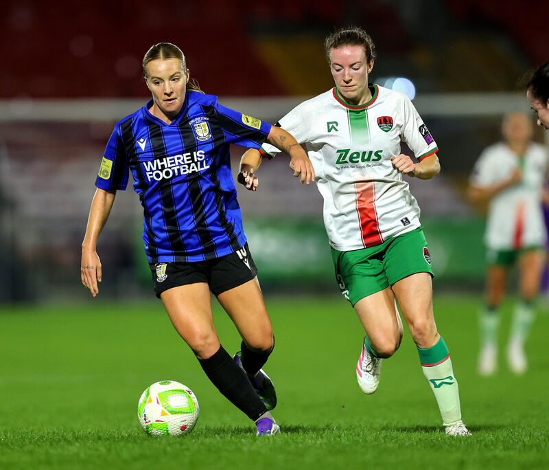 Athlone Town's Alexis Strickland with Cork City's Shaunagh McCarthy