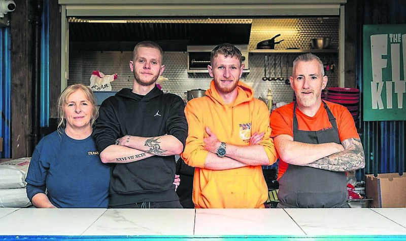 The Trawler Boys, who provide fresh produce at The Blackbird, Fiona, Ronan, and Patrick McNamara, and Jim Hallinan. Picture: Noel Sweeney