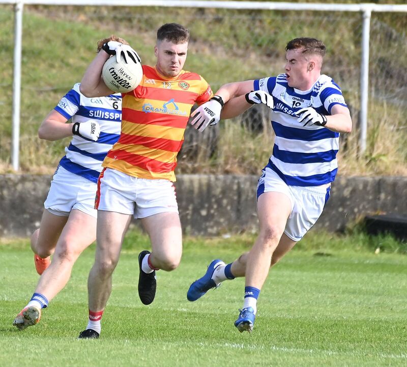 Newcestown's David Buckley takes on Castlehaven's Thomás O'Mahony this year. Picture: Eddie O'Hare Newcestown's David Buckley takes on Castlehaven's Thomás O'Mahony this year. Picture: Eddie O'Hare