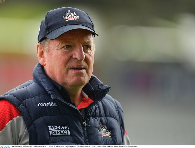 Cork boss John Cleary. Picture: Eóin Noonan/Sportsfile Cork boss John Cleary. Picture: Eóin Noonan/Sportsfile