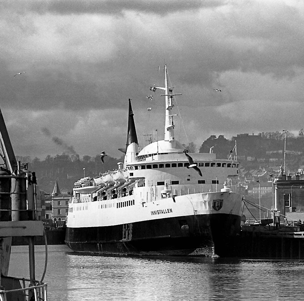 The Innisfallen IV passenger ferry at Penrose Quay, Cork city, in March, 1975. Joe Terry came home to live in Cork with his bride on the vessel, which operated from 1948 to 1985, in 1970.