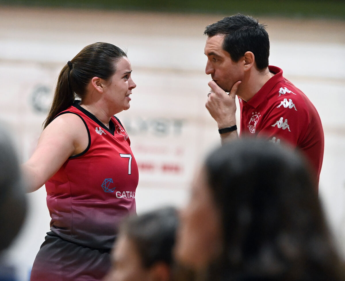 Catalyst Fr.Mathews' coach Keith Daly chatting with Amy Murphy against Liffey Celtics during the Women's Super League at The Fr Mathew Arena Picture: Eddie O'Hare Catalyst Fr.Mathews' coach Keith Daly chatting with Amy Murphy against Liffey Celtics during the Women's Super League at The Fr Mathew Arena Picture: Eddie O'Hare