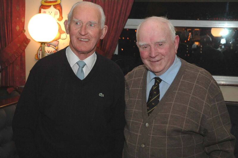 Jimmy Lynam and Dave O'Brien chatting at the St. Nicholas team reunion to recall the Cork and Munster Championship wins of 40 years ago. Jimmy and Dave's association goes back an amazing 67 years,to 1939 when they lined out on the Gerald Griffin's team who won the Hurling and Football Under 16 competitions in the newly formed Juvenile Board. Picture Mike English