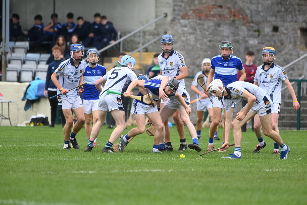 Second half battle for possession in midfield. Picture: Larry Cummins