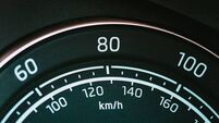 Macro close up of car speedometer