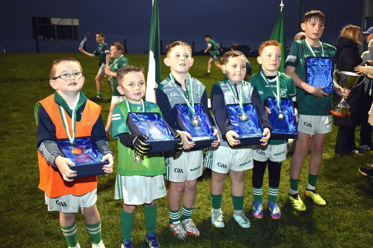 Winners All. Captains of the various age groups at the St Vincent’s GAA Tadhg O’Shea memorial football street laegues. Included are Alfie Dunlea (U6), Jake Morey (U7), Fionn Buckley (U8), Kayden Cullen (U9), Oisin Dowd (U10) and Ollie Kenny (U11). Winners All. Captains of the various age groups at the St Vincent’s GAA Tadhg O’Shea memorial football street laegues. Included are Alfie Dunlea (U6), Jake Morey (U7), Fionn Buckley (U8), Kayden Cullen (U9), Oisin Dowd (U10) and Ollie Kenny (U11).