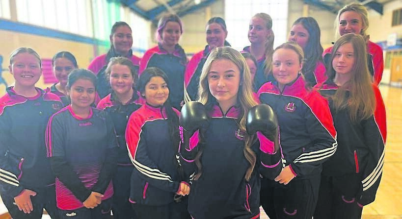 Ellie Curtin Murray, who is representing Team Ireland in the European U15 Boxing championships, with her school friends at St Vincent’s Secondary School. Ellie Curtin Murray, who is representing Team Ireland in the European U15 Boxing championships, with her school friends at St Vincent’s Secondary School.