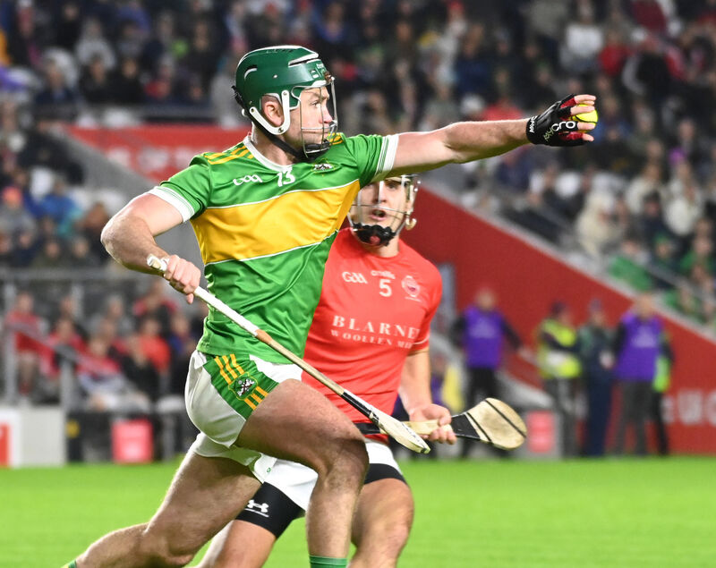 Castlelyons' Anthony Spillane wins the sliotar from Blarney's Conor Power during the Co-Op Superstores Cork SAHC semi-final at SuperValu Páirc Uí Chaoimh. Picture: Eddie O'Hare