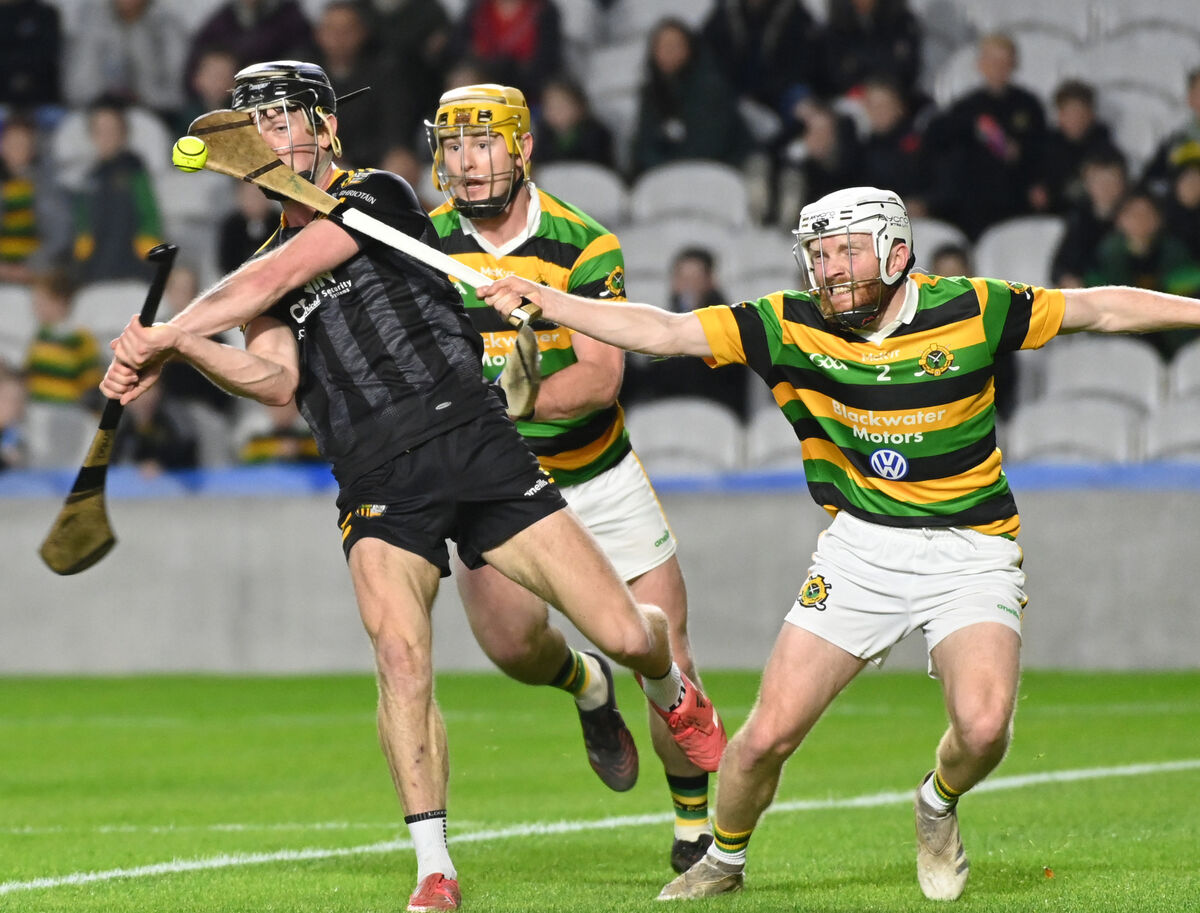 Kilbrittain's Mark Hickey shoots from Glen Rovers' David Dunlea during the Co-Op Superstores Cork Premier JHC final at SuperValu Páirc Uí Chaoimh. Picture: Eddie O'Hare