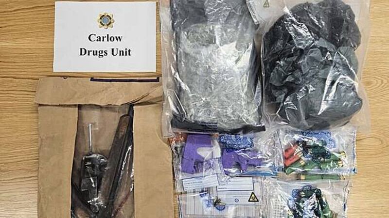 Two men (40s) arrested after suspect device, firearms, and drugs seized in Carlow