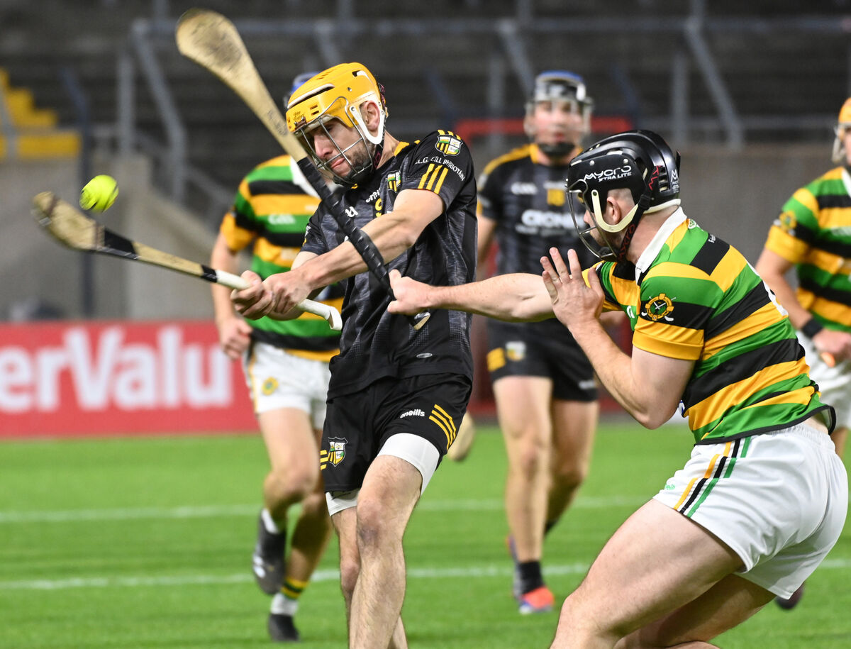 Kilbrittain's Josh O'Donovan is tackled by Glen Rovers' Gearóid Mulcahy. Picture: Eddie O'Hare Kilbrittain's Josh O'Donovan is tackled by Glen Rovers' Gearóid Mulcahy. Picture: Eddie O'Hare
