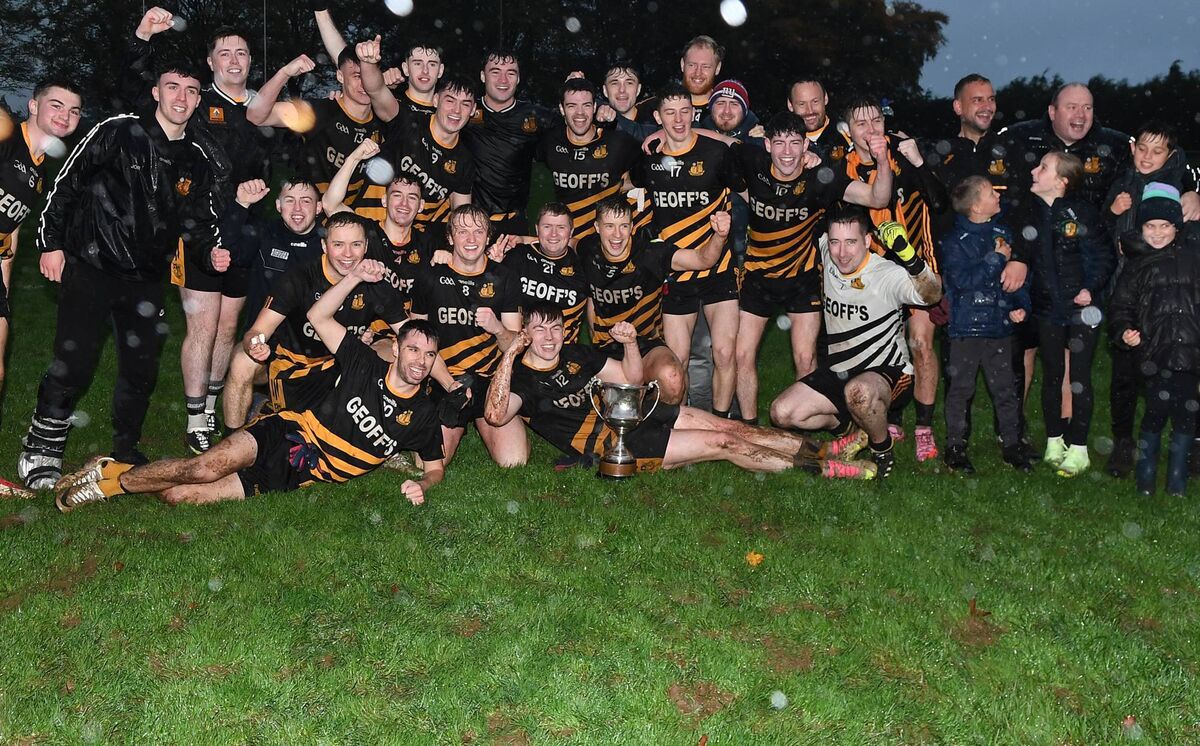 Castlemagner celebrate a three-in-a-row of Duhallow Junior A Football Championship titles. Picture: John Tarrant Castlemagner celebrate a three-in-a-row of Duhallow Junior A Football Championship titles. Picture: John Tarrant