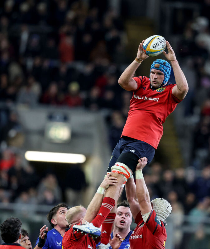 Munster's Tadhg Beirne up for a line-out. Picture: INPHO/Dan Sheridan Munster's Tadhg Beirne up for a line-out. Picture: INPHO/Dan Sheridan