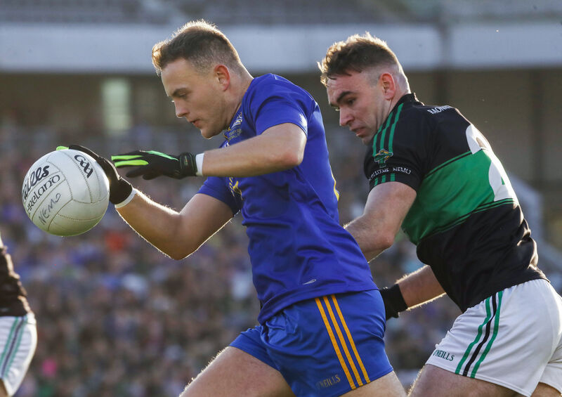 Nemo Rangers's Kieran Histon tries to stop Steven Sherlock of St Finbarr's in 2022. Picture: INPHO/Lorraine O’Sullivan