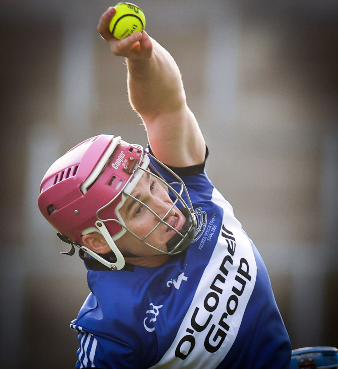 Sarsfields' Donal English makes a flying catch. Picture: Inpho/Tom Maher