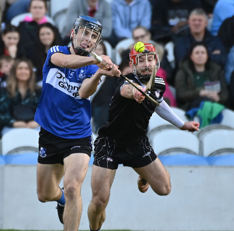 Sarsfields' Barry O'Flynn in action against Séadhnaidh Smyth of Midleton. Picture: Eddie O'Hare Sarsfields' Barry O'Flynn in action against Séadhnaidh Smyth of Midleton. Picture: Eddie O'Hare