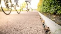 Bicycle path PlasticRoad made out of recycled plastics in Zwolle, The Netherlands.