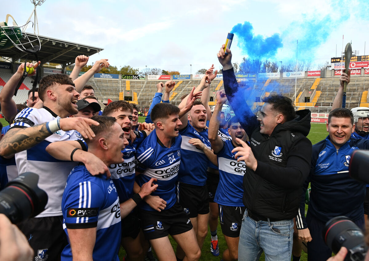 Sarsfields' players celebrate the win over Midleton in the Co-Op Superstores Premier SHC final at SuperValu Páirc Uí Chaoimh . Picture; Eddie O'Hare Sarsfields' players celebrate the win over Midleton in the Co-Op Superstores Premier SHC final at SuperValu Páirc Uí Chaoimh . Picture; Eddie O'Hare