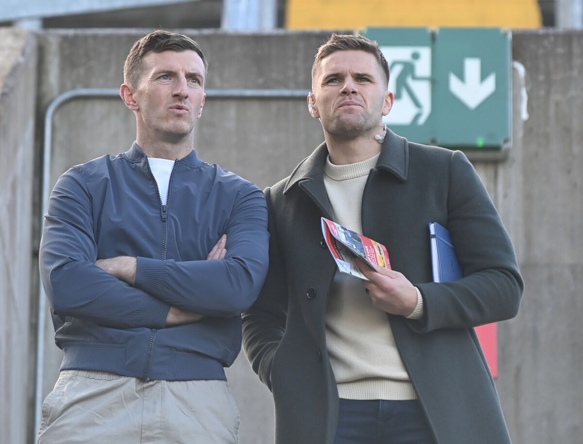 Former Cork players Patrick Horgan nand Alan Cadogan watching Sarsfields' against Midleton during the C0-Op Superstores Premier SHC final at SuperValu Páirc Uí Chaoimh . Picture; Eddie O'Hare Former Cork players Patrick Horgan nand Alan Cadogan watching Sarsfields' against Midleton during the C0-Op Superstores Premier SHC final at SuperValu Páirc Uí Chaoimh . Picture; Eddie O'Hare
