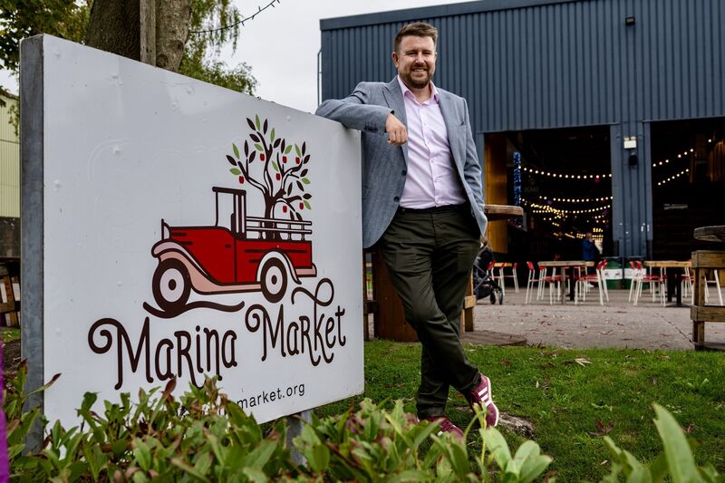 Founder Steve Guiney outside Cork’s Marina Market, where Saoire, a new no alcohol bar concept, is set to open ahead of the Jazz Weekend. Picture Chani Anderson.